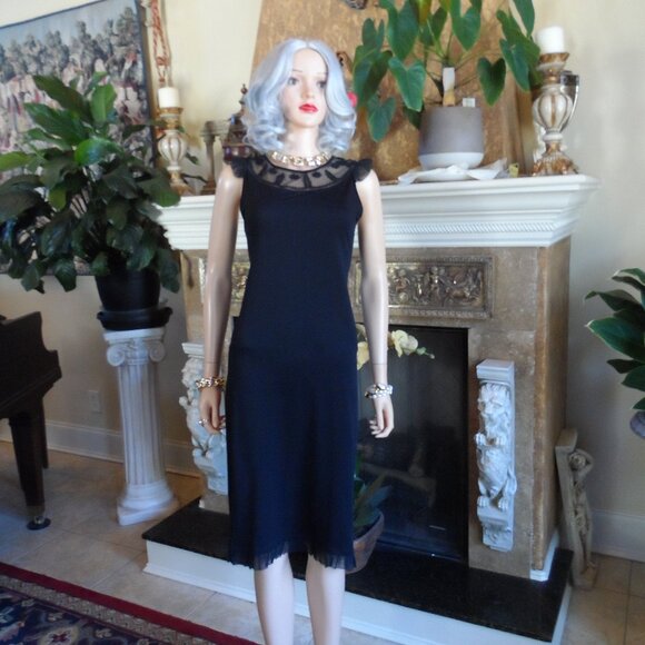 Moschino Cheapandchic Black SHeath Dress with/Embroidery Detail Size 10 - Picture 2 of 16